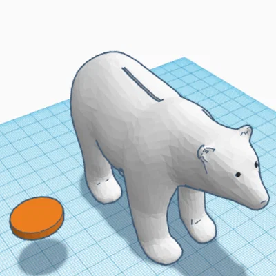 In 3D heo đất gấu Bắc Cực (Polar Bear Piggy Bank) độc đáo