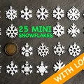 Bộ 25 bông tuyết mini có vòng treo (25 Mini snowflake collection with hanging loop) - Thumbnail 1