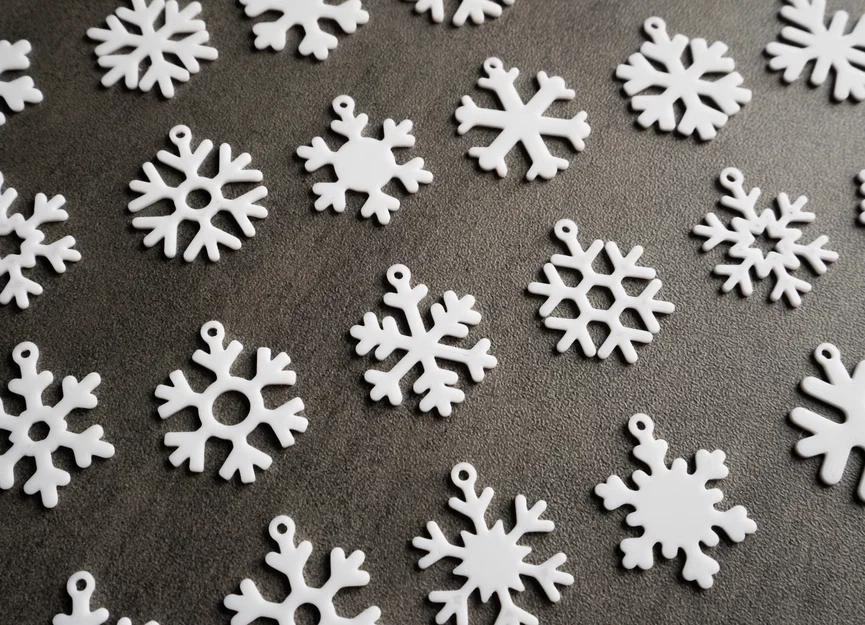 Bộ 25 bông tuyết mini có vòng treo (25 Mini snowflake collection with hanging loop) - Image 2