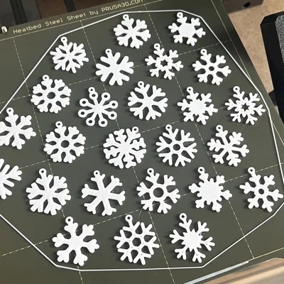 Bộ 25 bông tuyết mini có vòng treo (25 Mini snowflake collection with hanging loop)