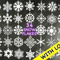 Bộ 34 bông tuyết có khoen treo (Snowflake) – Schneeflocken / Kolekce sněhových vloček - Thumbnail 1
