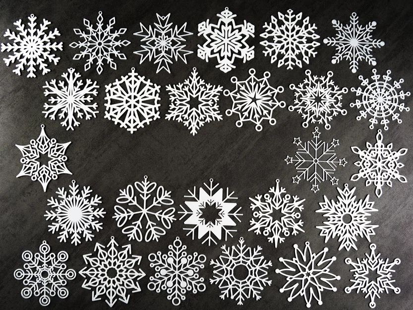 Bộ 26 bông tuyết cỡ lớn có vòng treo (Snowflakes/Schneeflocken) - Image 3