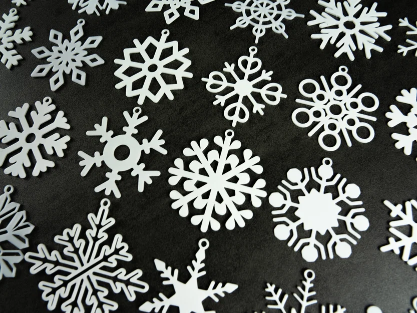 Bộ 34 bông tuyết có khoen treo (Snowflake) – Schneeflocken / Kolekce sněhových vloček - Image 3