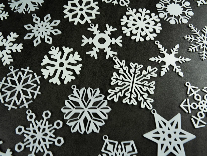Bộ 34 bông tuyết có khoen treo (Snowflake) – Schneeflocken / Kolekce sněhových vloček - Image 4