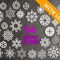 Bộ 34 bông tuyết silhouette có khoen treo (Snowflake silhouette collection) - Thumbnail 1