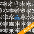 Bộ 34 bông tuyết có khoen treo / Kolekce sněhových vloček s očky / Schneeflocken - Thumbnail 1