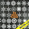 Bộ 34 bông tuyết có khoen treo (34 Snowflake collection with hanging loop) - Thumbnail 1
