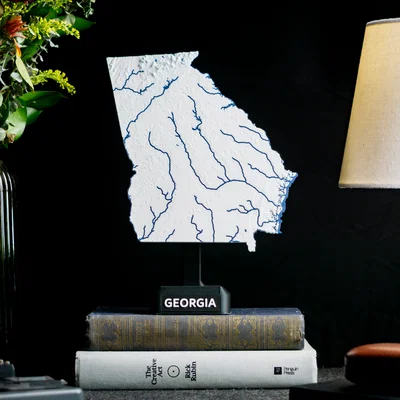 Bản đồ địa hình nổi Georgia, USA (GA) kèm sông ngòi
