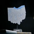 Bản đồ địa hình Ohio, USA (OH) kèm sông ngòi và Hồ Erie - Thumbnail 4