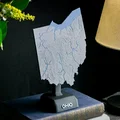 Bản đồ địa hình Ohio, USA (OH) kèm sông ngòi và Hồ Erie - Thumbnail 5