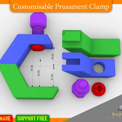 Kẹp PETG Prusament (Customizable) – Bản Remix