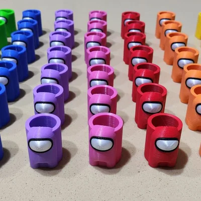 Phụ kiện kẹp khăn quàng cổ Among Us Woggle in 3D độc đáo