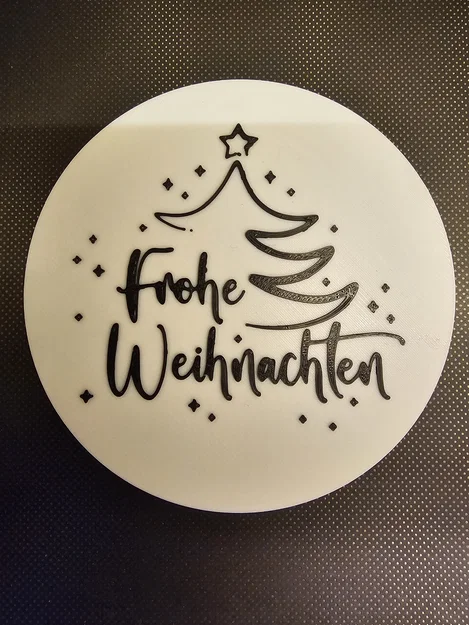 Đĩa trang trí nến tealight Giáng sinh (Frohe Weihnachten) in 3D - Image 1