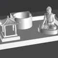 Vườn Zen Có Hoa Và Tượng (Zen Garden with Flower and Statue) - Thumbnail 2