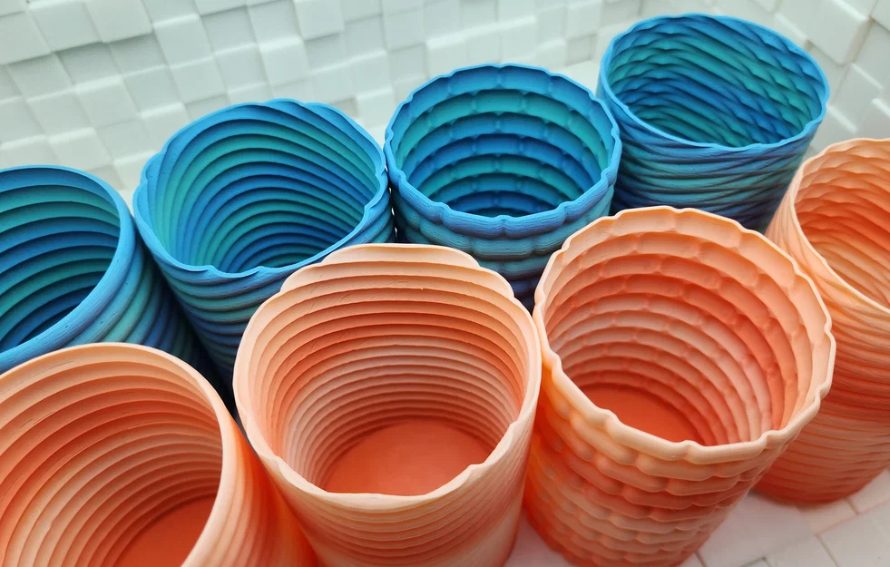Bộ sưu tập cốc đựng bút Bubbly Spiral Vase in 3D độc đáo - Image 2