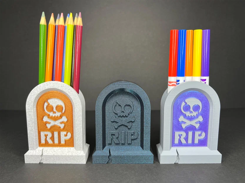 Bia Mộ RIP – Ống Cắm Bút + Trang Trí Halloween - Image 1