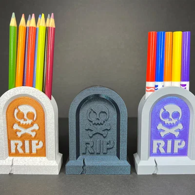 Bia Mộ RIP – Ống Cắm Bút + Trang Trí Halloween