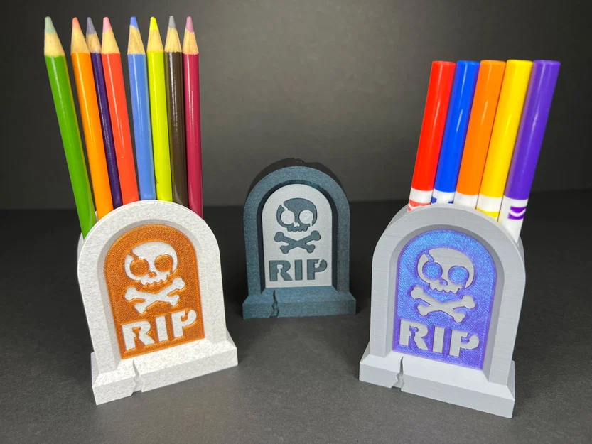 Bia Mộ RIP – Ống Cắm Bút + Trang Trí Halloween - Image 4