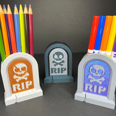 Bia Mộ RIP – Ống Cắm Bút + Trang Trí Halloween
