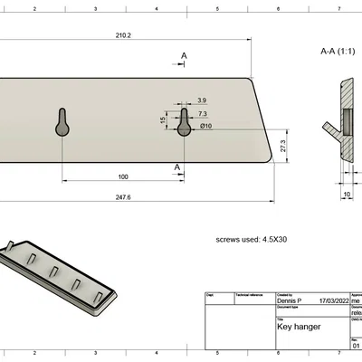 Móc treo chìa khóa gắn tường (wall mounted key hanger)