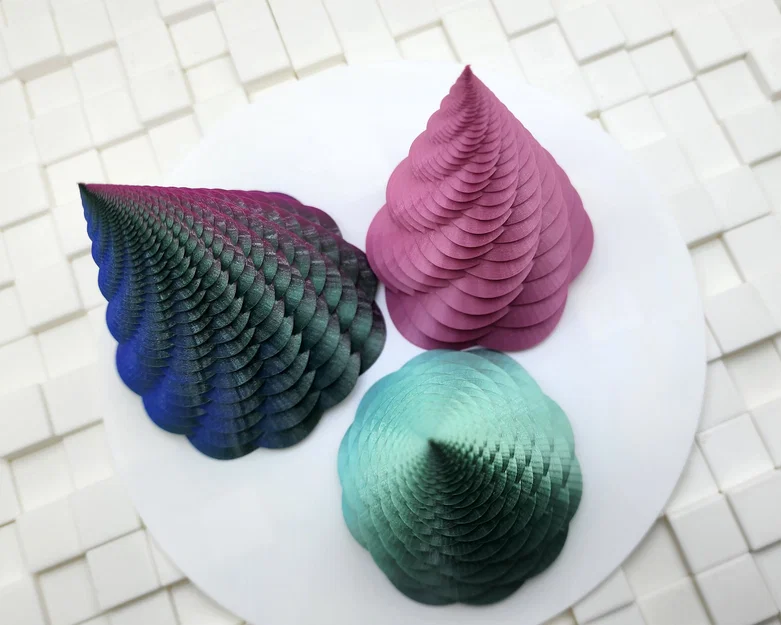 Mẫu in 3D cây thông xoắn ốc Fibonacci (Fibonacci Spiral Trees V2) - Image 2