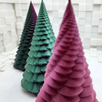 Mẫu in 3D cây thông xoắn ốc Fibonacci (Fibonacci Spiral Trees V2)