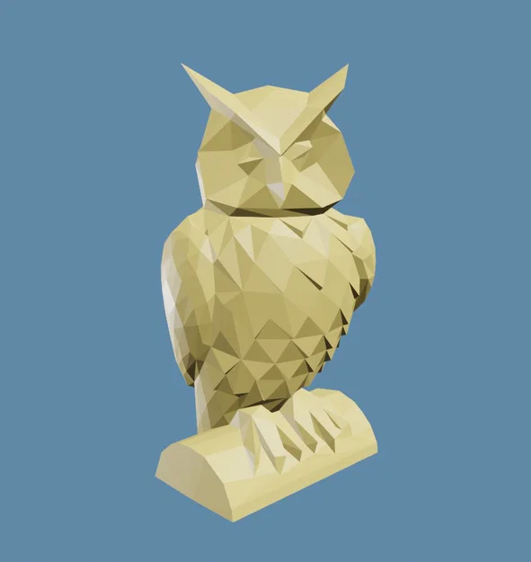 Cú mèo Low-poly (thân thiện với máy in 3D) - Image 1