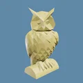 Cú mèo Low-poly (thân thiện với máy in 3D) - Thumbnail 1