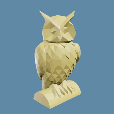 Cú mèo Low-poly (thân thiện với máy in 3D)