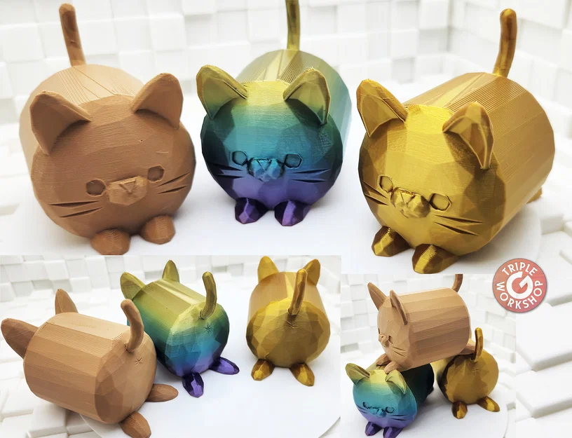 Mô hình mèo Neko Low Poly trang trí bàn làm việc siêu dễ in - Image 1
