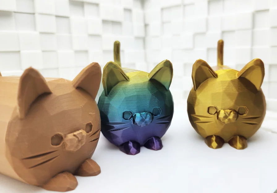 Mô hình mèo Neko Low Poly trang trí bàn làm việc siêu dễ in - Image 2