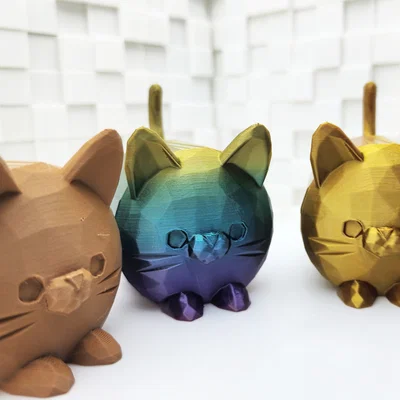 Mô hình mèo Neko Low Poly trang trí bàn làm việc siêu dễ in
