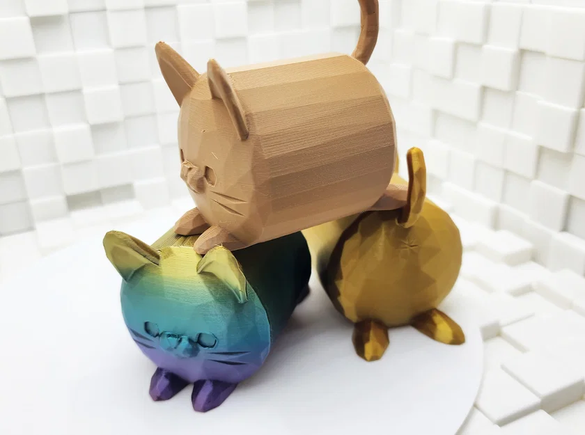 Mô hình mèo Neko Low Poly trang trí bàn làm việc siêu dễ in - Image 4