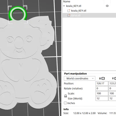 Móc khóa Koala với vòng treo dày hơn