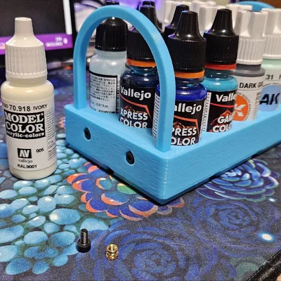 Khay giữ sơn Vallejo/AK kèm giỏ [module Gridfinity 3x4]