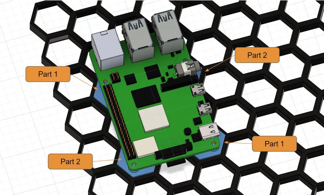 Ngàm gắn Raspberry Pi cho HSW Honeycomb Storage Wall - Image 2