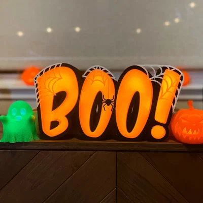 BOO! Hộp Đèn Lightbox 3D Trang Trí Halloween
