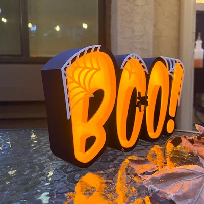 BOO! Hộp Đèn Lightbox 3D Trang Trí Halloween