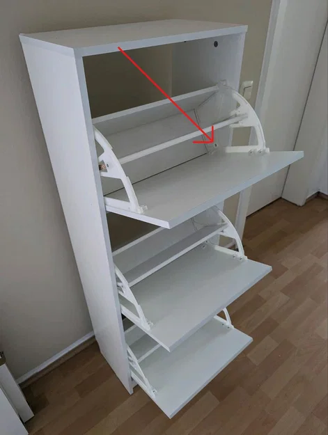 Chi tiết swivel/pivot thay thế cho tủ giày Ikea BISSA - Image 2