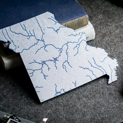 Bản đồ địa hình Missouri, USA (MO) kèm sông ngòi