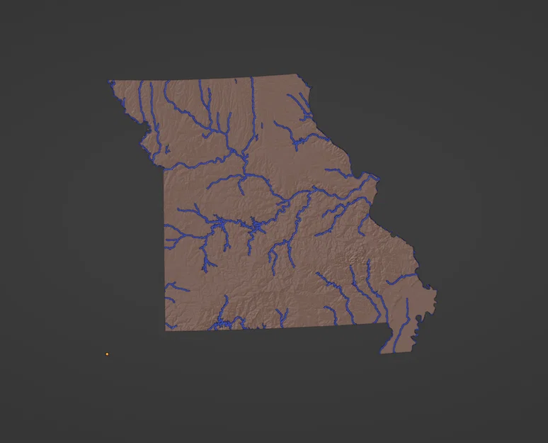 Bản đồ địa hình Missouri, USA (MO) kèm sông ngòi - Image 2