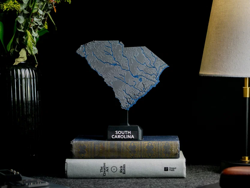 Bản đồ địa hình South Carolina, USA (SC) kèm sông ngòi - Image 4