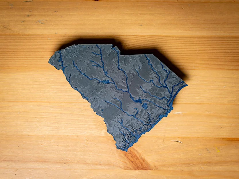 Bản đồ địa hình South Carolina, USA (SC) kèm sông ngòi - Image 8