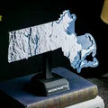 Bản đồ địa hình nổi Massachusetts, USA (MA) kèm thủy hệ (sông, hồ, ven biển) - Thumbnail 7