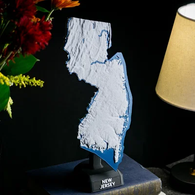 Bản đồ địa hình New Jersey, USA (NJ) kèm sông ngòi