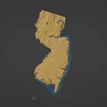 Bản đồ địa hình New Jersey, USA (NJ) kèm sông ngòi - Thumbnail 2