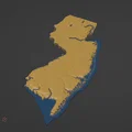 Bản đồ địa hình New Jersey, USA (NJ) kèm sông ngòi - Thumbnail 3