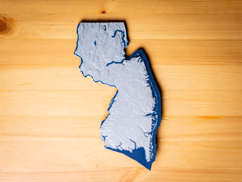 Bản đồ địa hình New Jersey, USA (NJ) kèm sông ngòi - Image 5