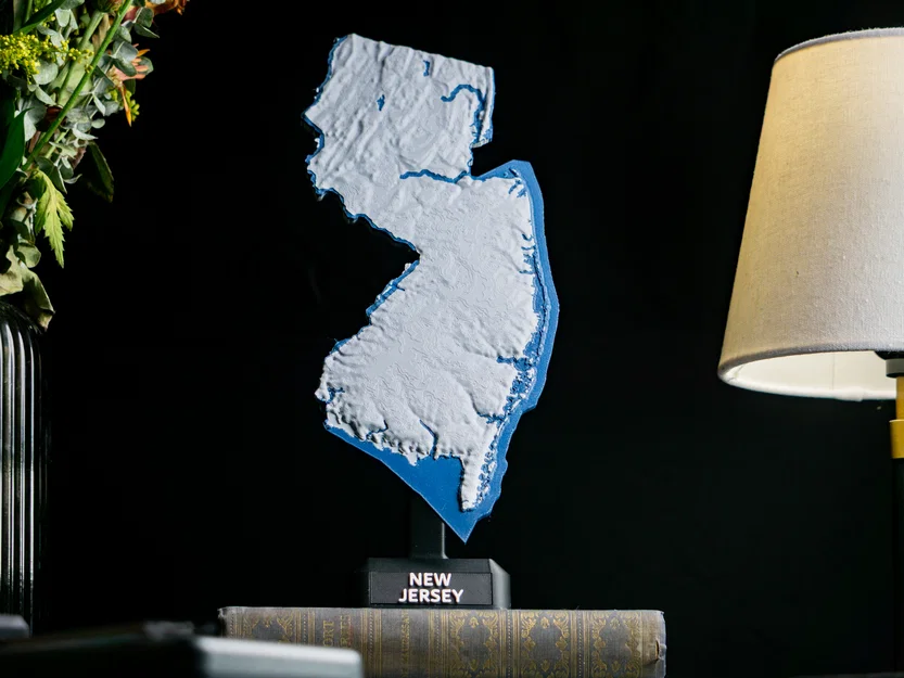 Bản đồ địa hình New Jersey, USA (NJ) kèm sông ngòi - Image 7
