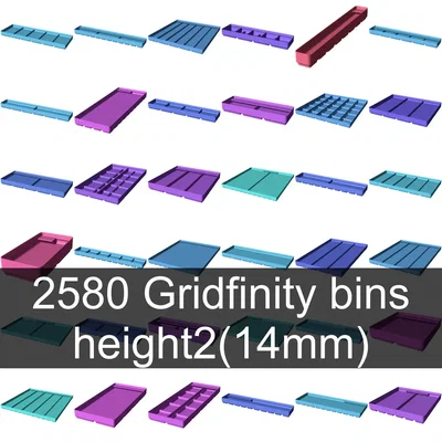 Bộ sưu tập Gridfinity cups height 2 (18mm)